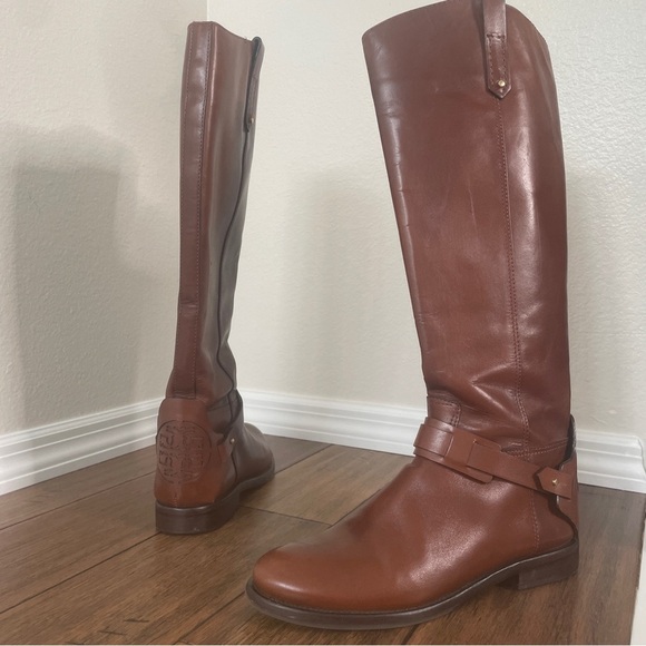 Rare Tory Burch riding boots knee high boots leather boots heel boots zip up - Picture 13 of 16